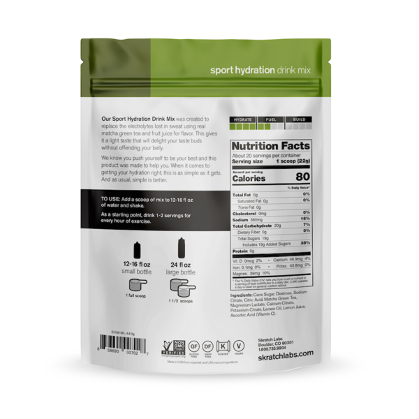 Skratch Labs Hydration Matcha Green Tea Lemon 440gr
