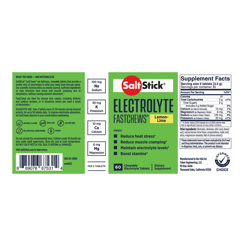 Saltstick Fast Chews Lemon Lime