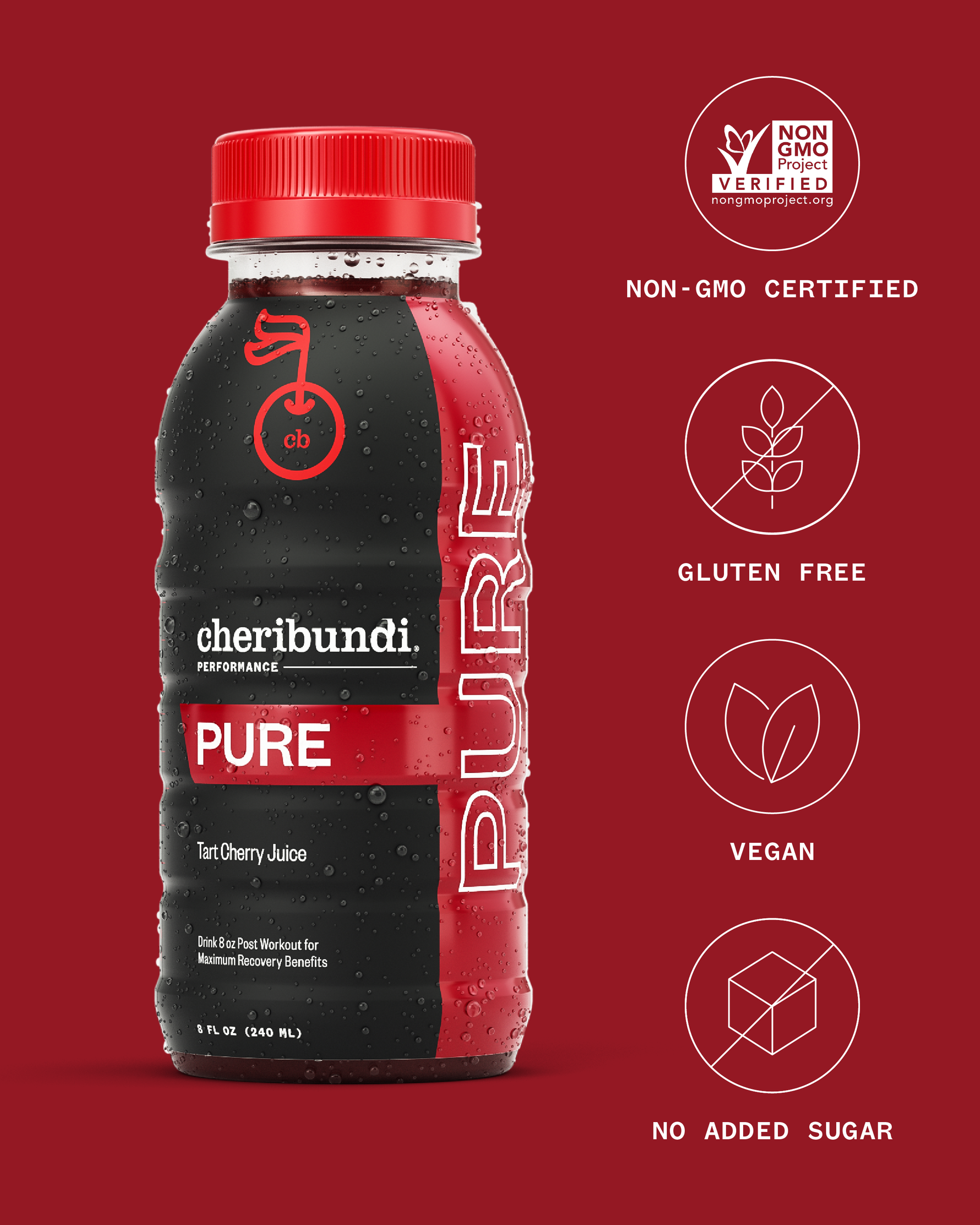 Cheribundi Pure Jugo de Cereza botella