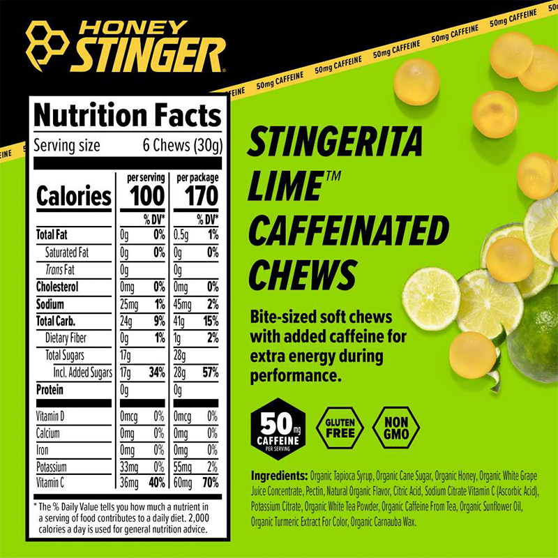 Honey Stinger Chews Lime Caffeine