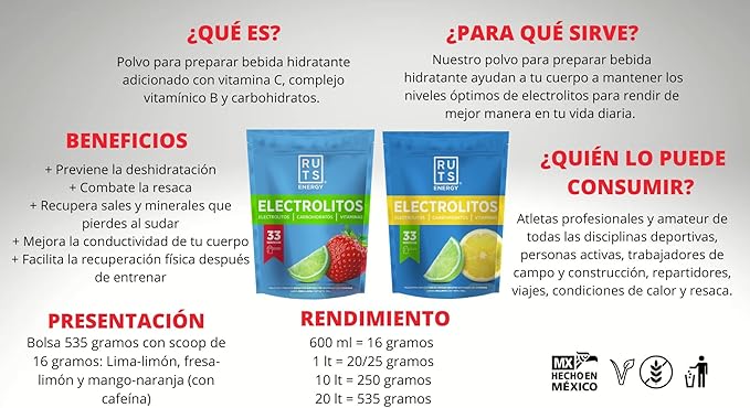 Ruts electrolitos Lima-Limón 535gr