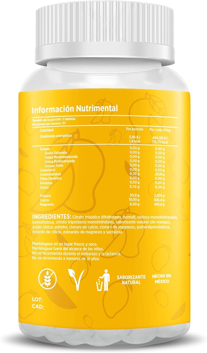Ruts electrolitos masticables Mango Bote