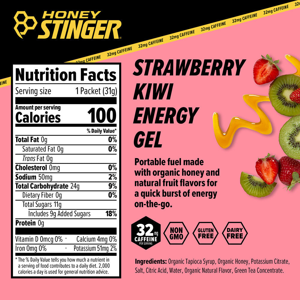 Honey Stinger Gel Strawberry Kiwi Caffeine