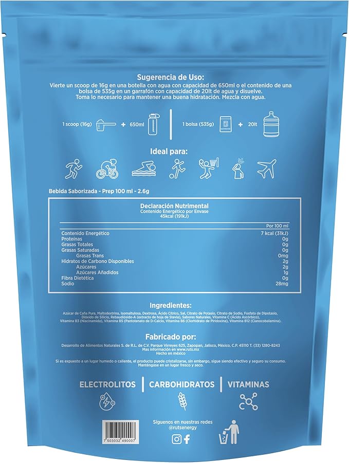 Ruts Electrolitos fresa - limón 535gr