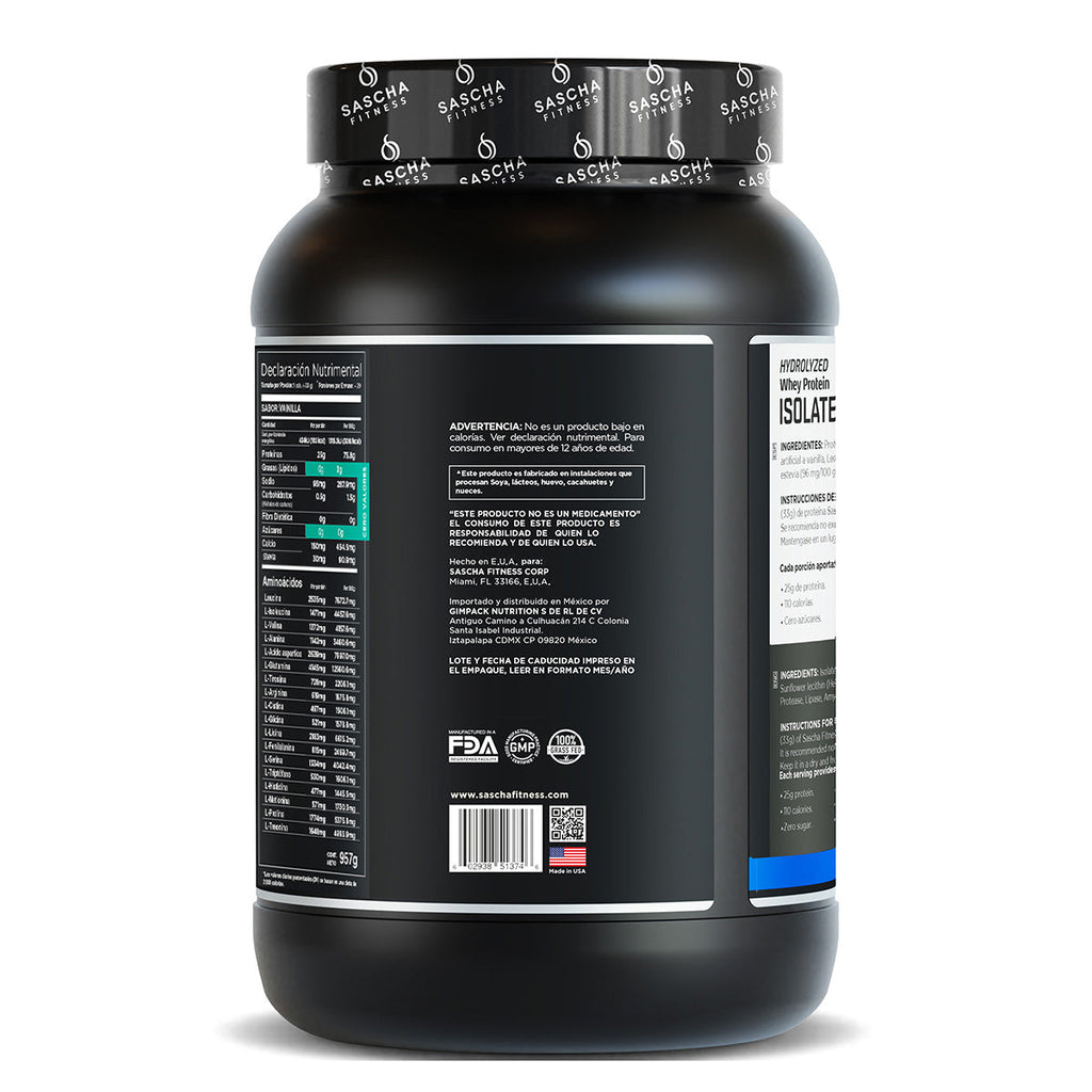 Sascha Hydrolized Whey Protein Vainilla 907gr