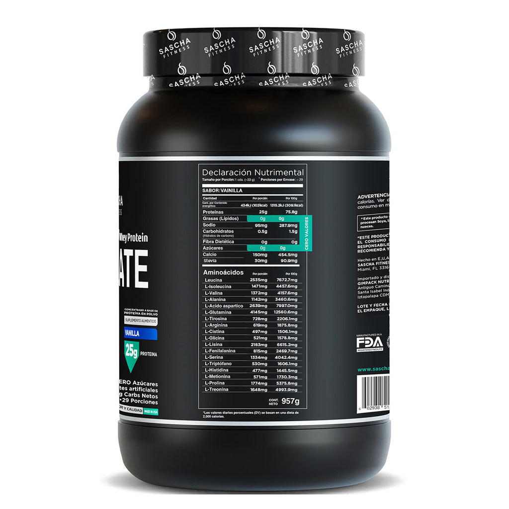 Sascha Hydrolized Whey Protein Vainilla 907gr